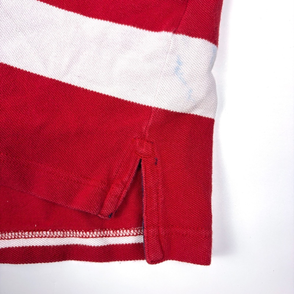 VTG 90s Eddie Bauer S/S Rugby Polo Shirt Mens Sz L Red White Blue Oversized Prep - Picture 8 of 16